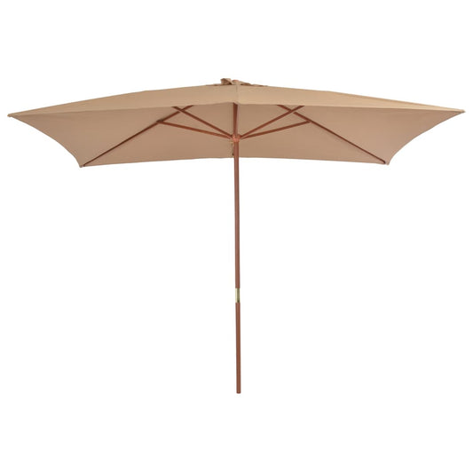 vidaXL Garden Parasol | Taupe | Polyester, Laminated bamboo, Hardwood
