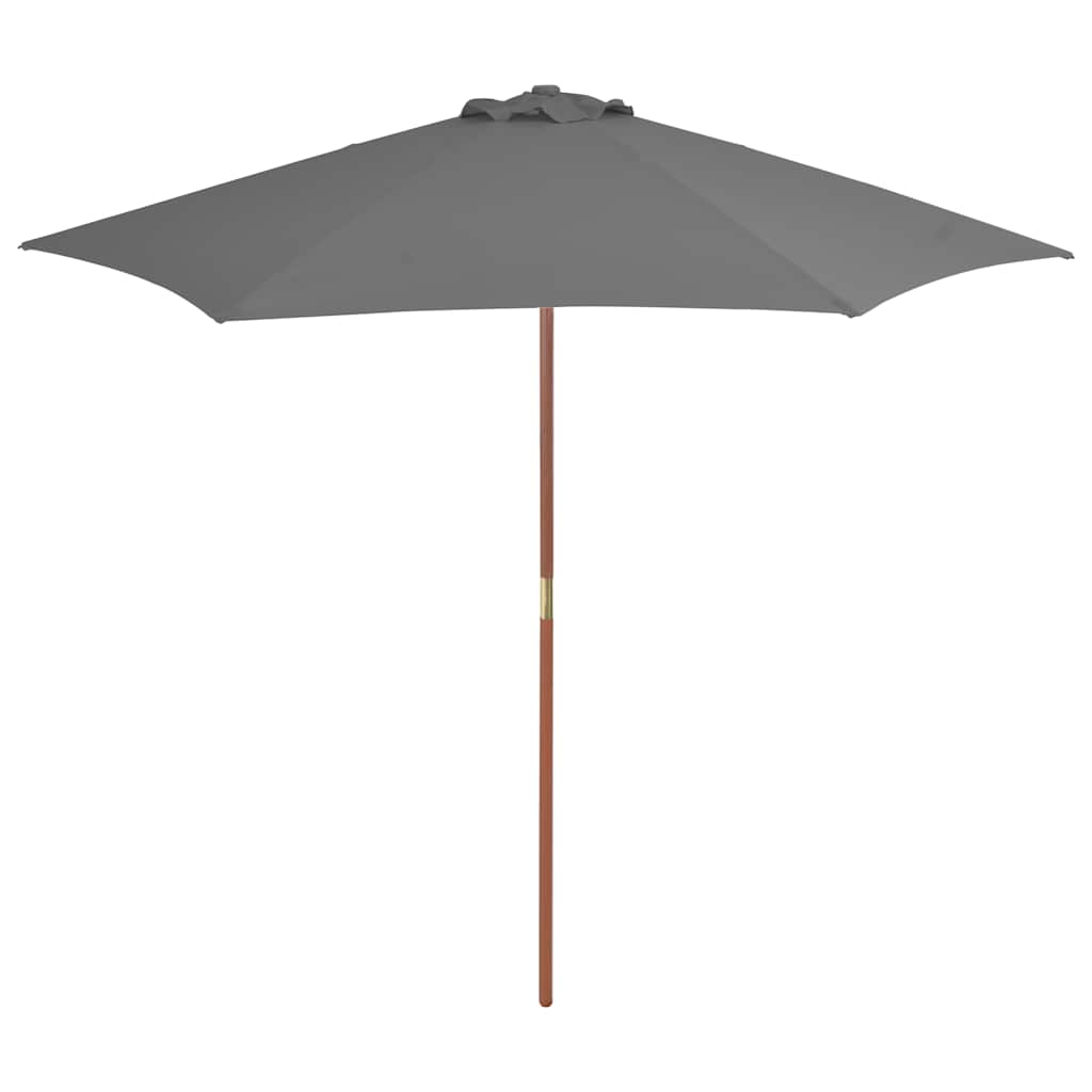 44515 vidaXL Outdoor Parasol with Wooden Pole 270 cm Anthracite