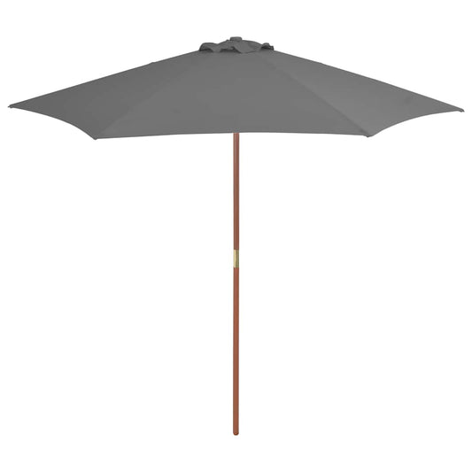 44515 vidaXL Outdoor Parasol with Wooden Pole 270 cm Anthracite