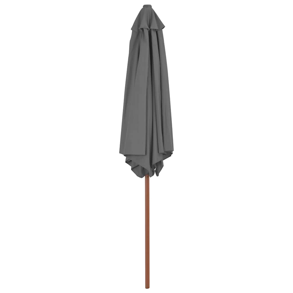 44515 vidaXL Outdoor Parasol with Wooden Pole 270 cm Anthracite