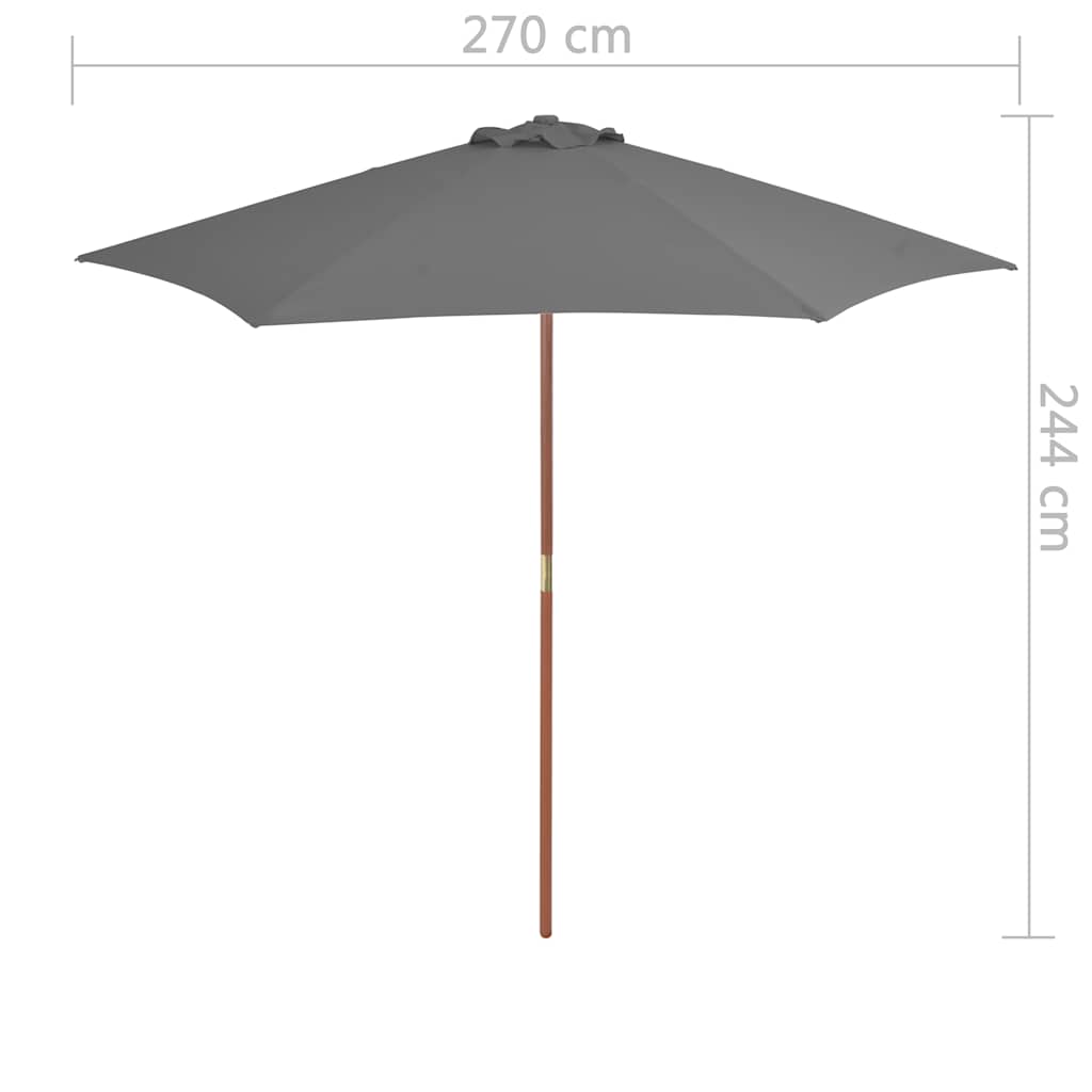 vidaXL Garden Parasol | Anthracite