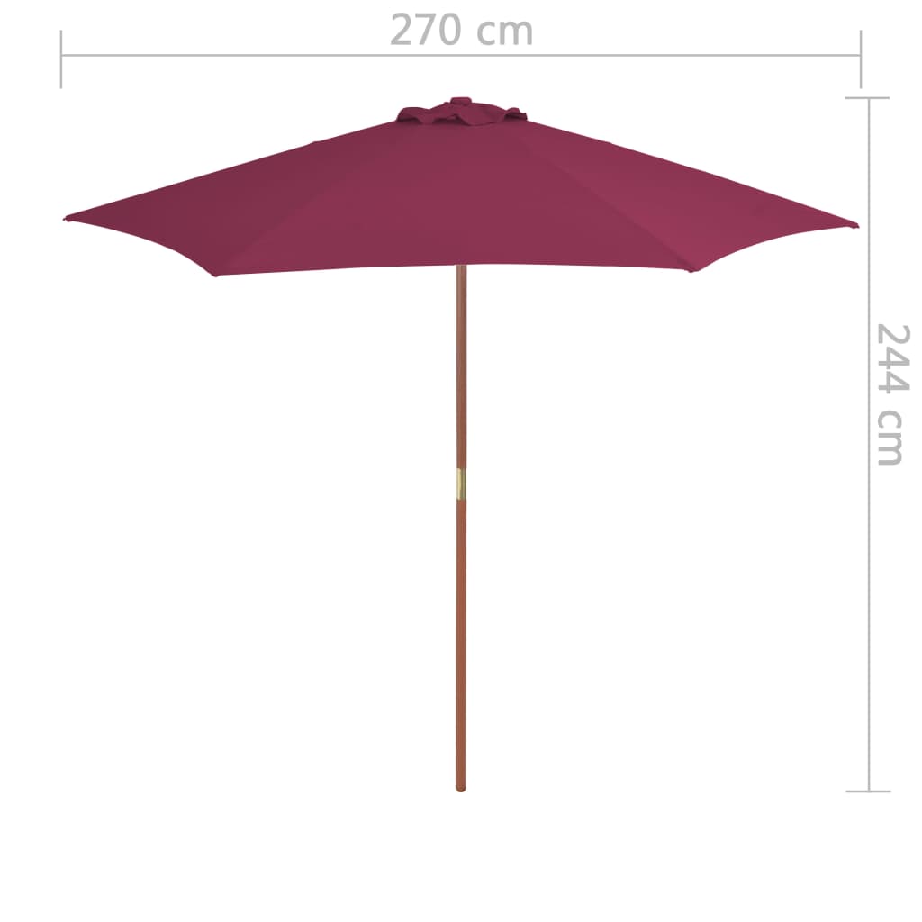 vidaXL Garden Parasol | Bordeaux red