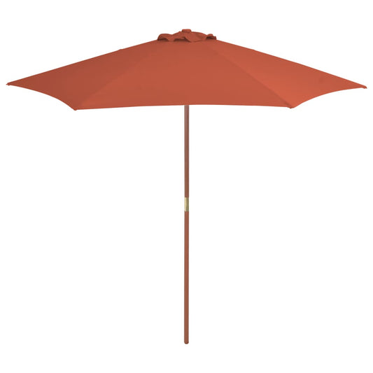 vidaXL Garden Parasol | Terracotta | Laminated bamboo and hardwood, polyester