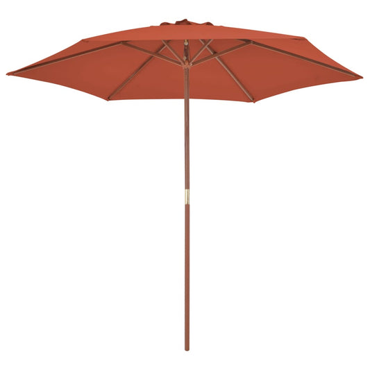 vidaXL Garden Parasol | Terracotta | Laminated bamboo and hardwood, polyester