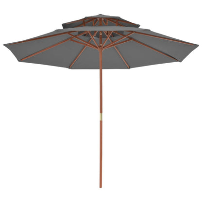vidaXL Parasol | Anthracite | Laminated bamboo, hardwood, polyester