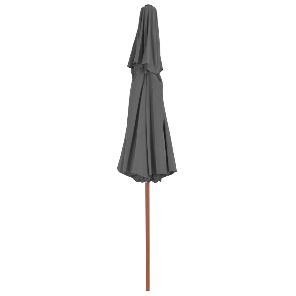 vidaXL Parasol | Anthracite | Laminated bamboo, hardwood, polyester