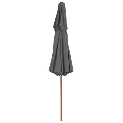 vidaXL Parasol | Anthracite | Laminated bamboo, hardwood, polyester