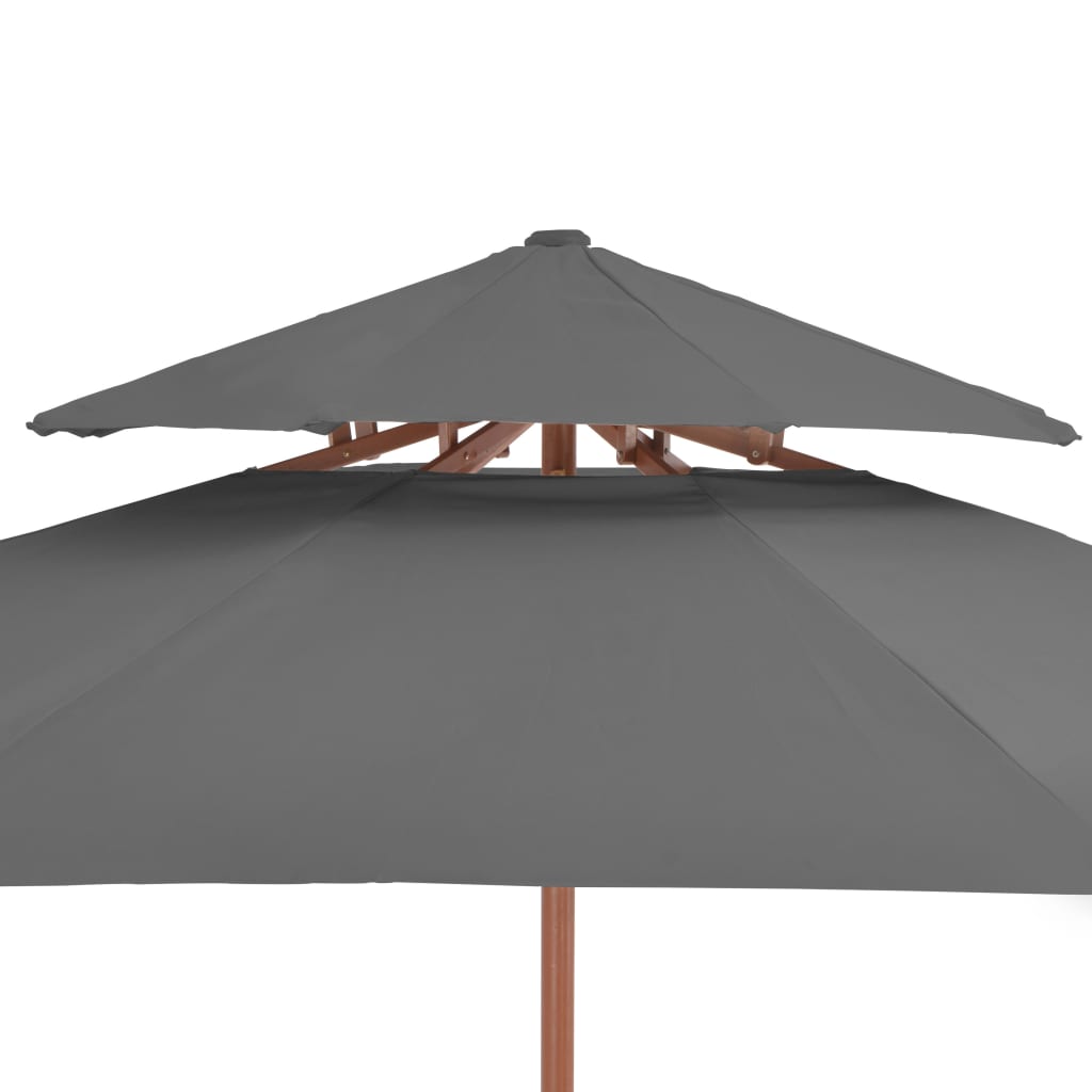 vidaXL Parasol | Anthracite | Laminated bamboo, hardwood, polyester