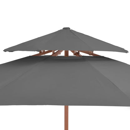 vidaXL Parasol | Anthracite | Laminated bamboo, hardwood, polyester