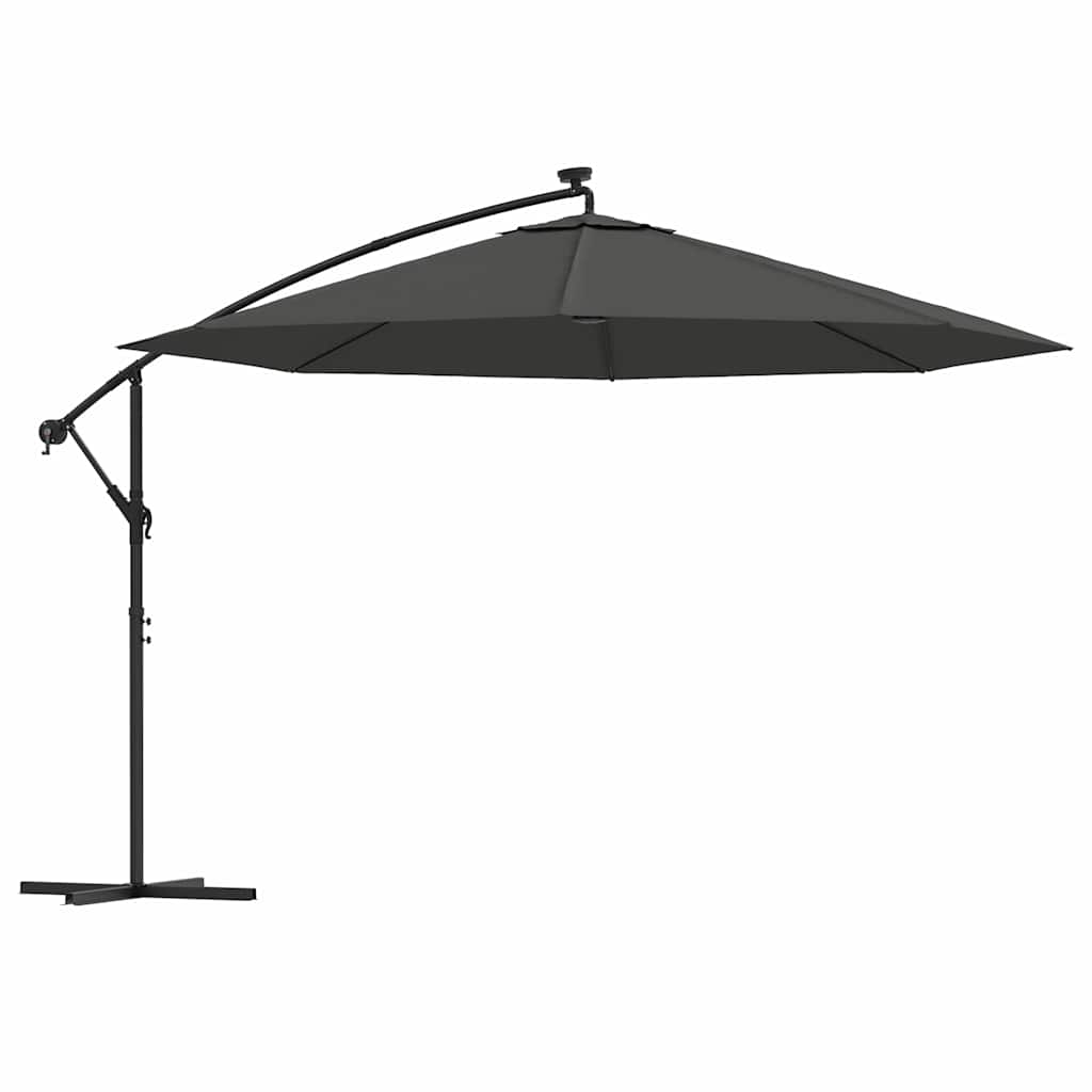vidaXL Cantilever Garden Parasol with LED Lights and Metal Pole 350 cm