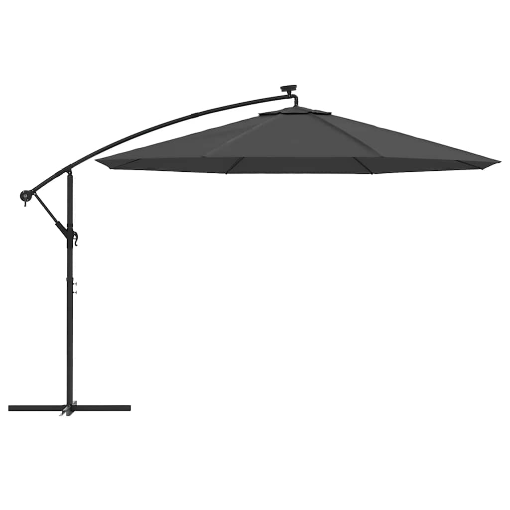 vidaXL Cantilever Garden Parasol with LED Lights and Metal Pole 350 cm
