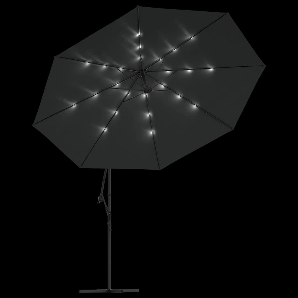 vidaXL Cantilever Garden Parasol with LED Lights and Metal Pole 350 cm