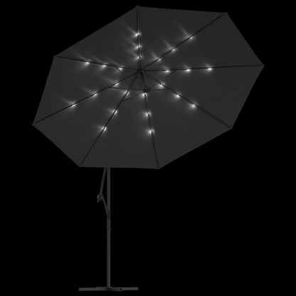 vidaXL Cantilever Garden Parasol with LED Lights and Metal Pole 350 cm