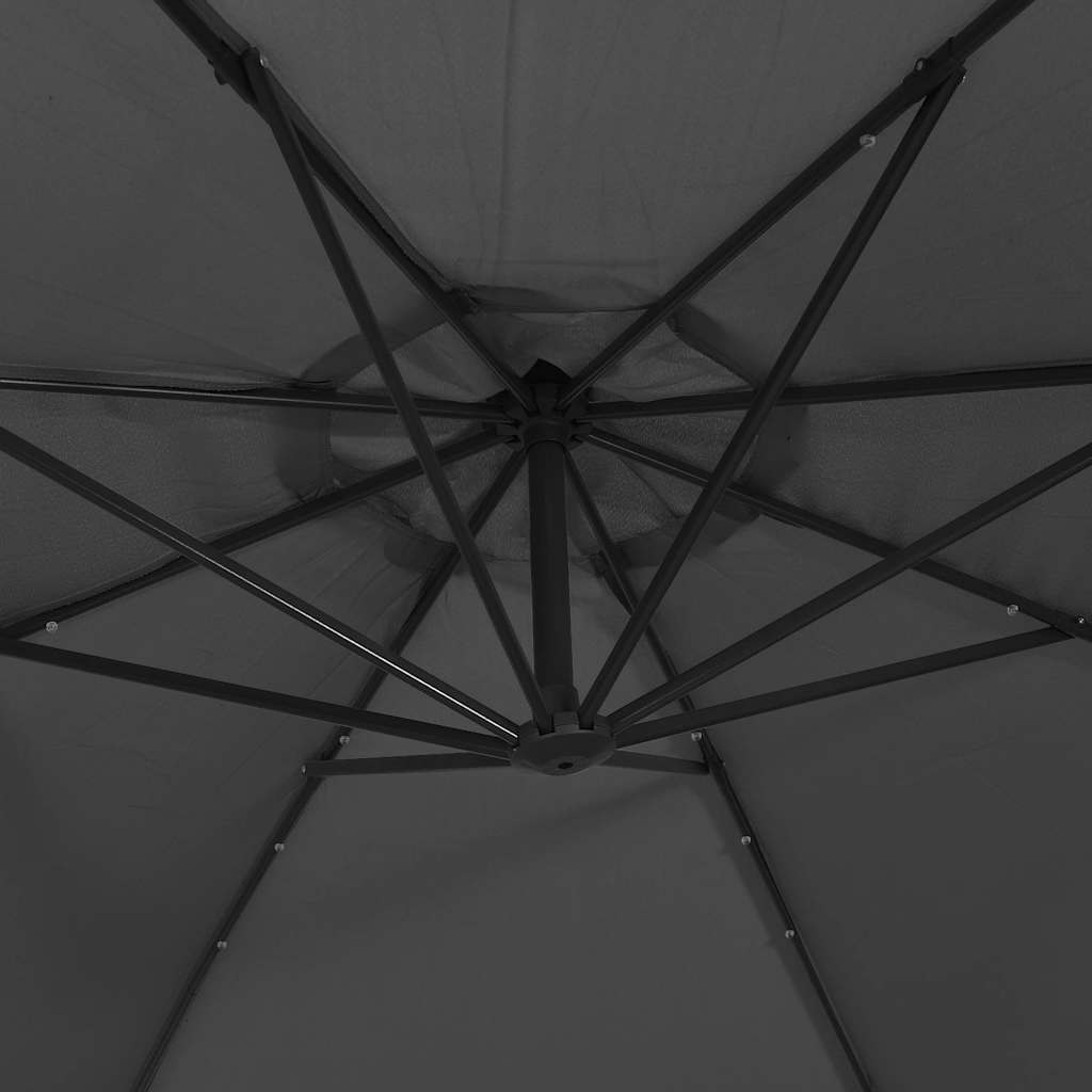 vidaXL Cantilever Garden Parasol with LED Lights and Metal Pole 350 cm