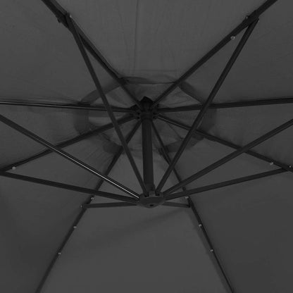 vidaXL Cantilever Garden Parasol with LED Lights and Metal Pole 350 cm
