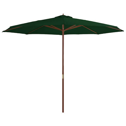 44528 vidaXL Outdoor Parasol with Wooden Pole 350 cm Green