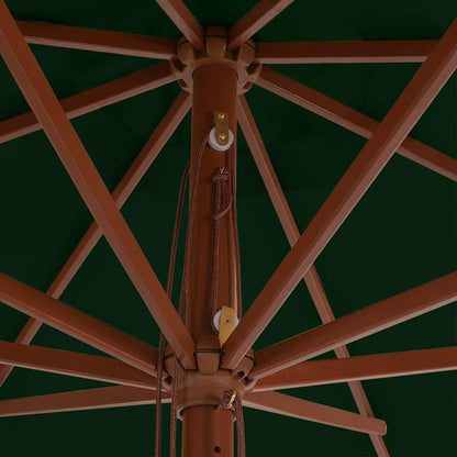 44528 vidaXL Outdoor Parasol with Wooden Pole 350 cm Green