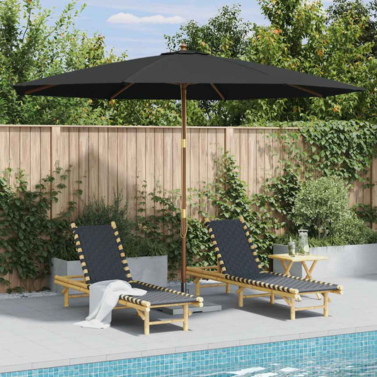 44529 vidaXL Outdoor Parasol with Wooden Pole 350 cm Anthracite