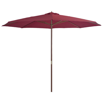 vidaXL Garden Parasol with Wooden Pole 350 cm Burgundy