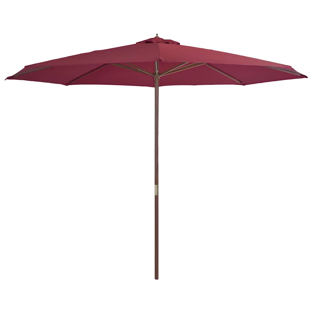 44531 vidaXL Outdoor Parasol with Wooden Pole 350 cm Burgundy
