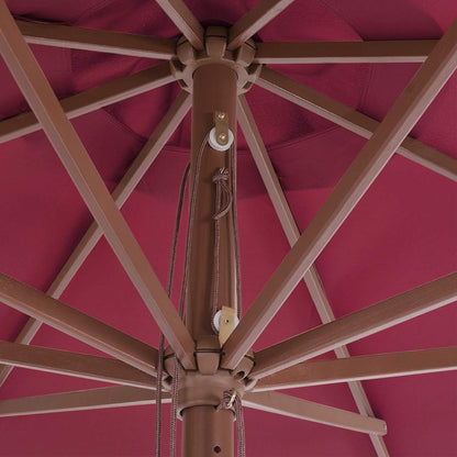 vidaXL Garden Parasol with Wooden Pole 350 cm Burgundy