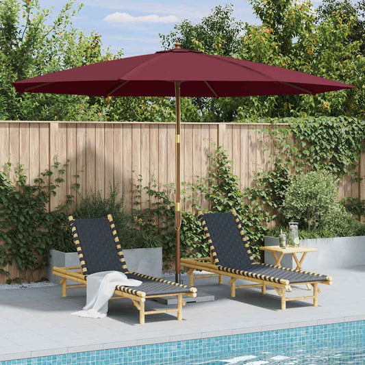 44531 vidaXL Outdoor Parasol with Wooden Pole 350 cm Burgundy