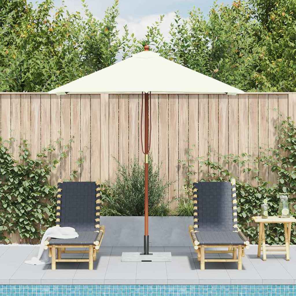 vidaXL Garden Parasol | Sand | Laminated bamboo and hardwood, Polyester