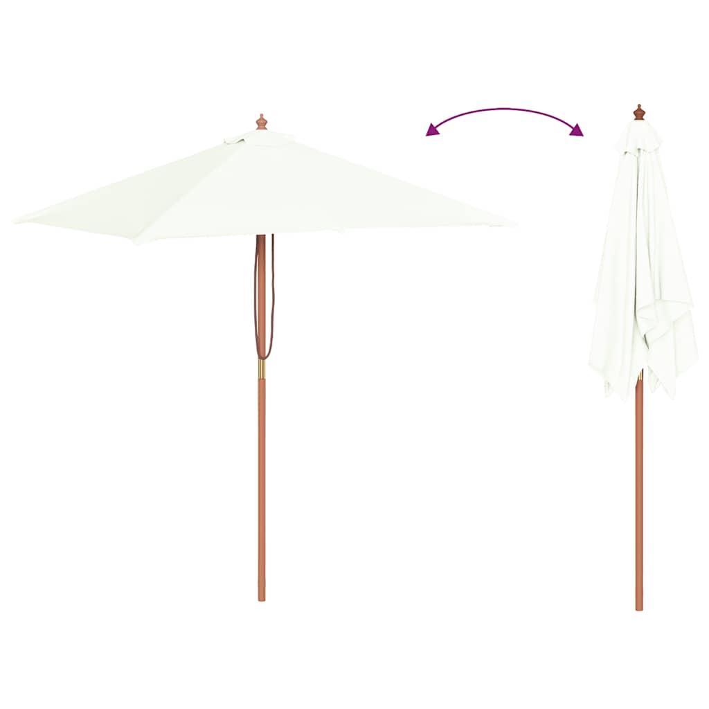 vidaXL Garden Parasol | Sand | Laminated bamboo and hardwood, Polyester