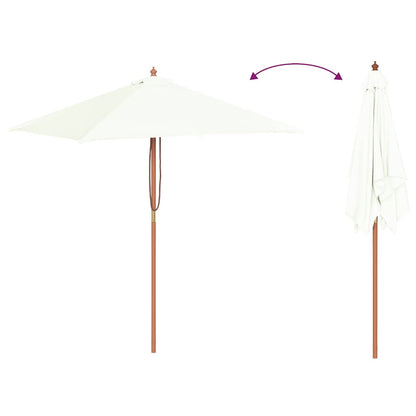 vidaXL Garden Parasol | Sand | Laminated bamboo and hardwood, Polyester