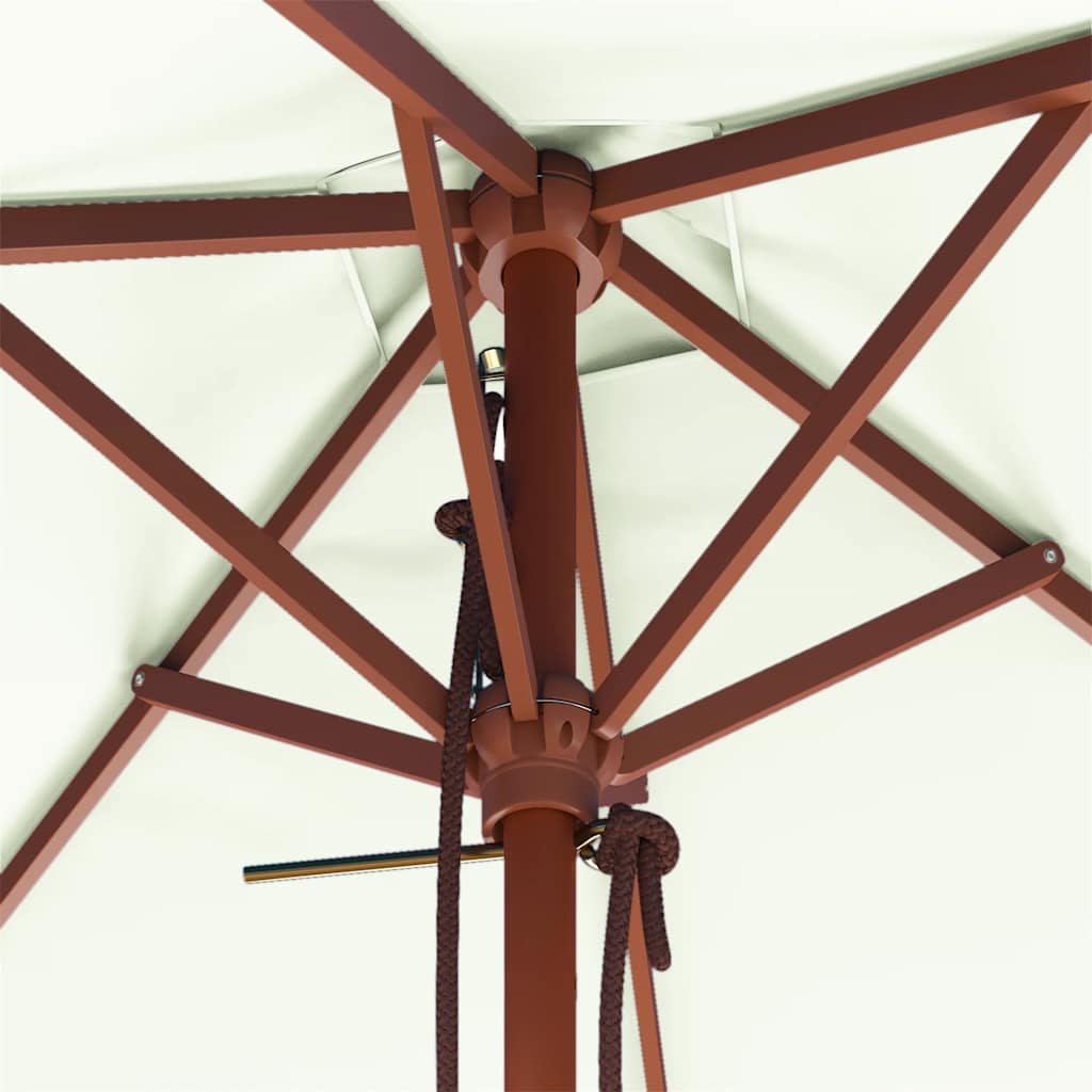 vidaXL Garden Parasol | Sand | Laminated bamboo and hardwood, Polyester