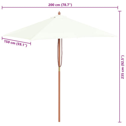 vidaXL Garden Parasol | Sand | Laminated bamboo and hardwood, Polyester