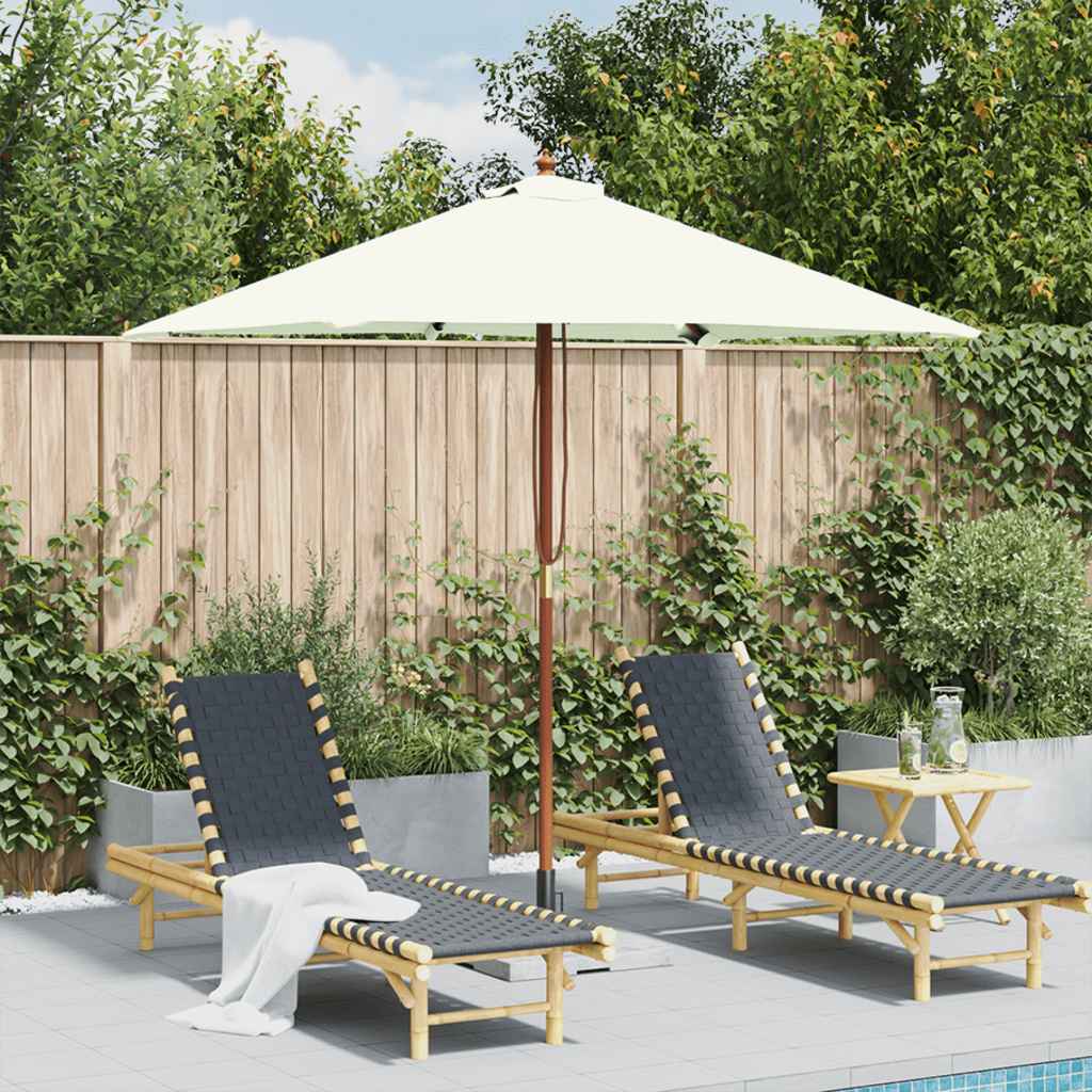 vidaXL Garden Parasol | Sand | Laminated bamboo and hardwood, Polyester