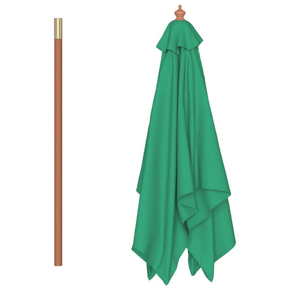 vidaXL Garden Parasol | Green | Fabric, Laminated bamboo, Hardwood | 150x200 cm