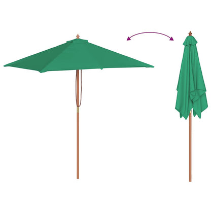 vidaXL Garden Parasol | Green | Fabric, Laminated bamboo, Hardwood | 150x200 cm