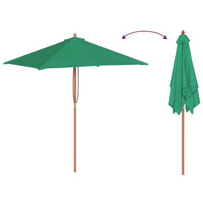 vidaXL Garden Parasol | Green | Fabric, Laminated bamboo, Hardwood | 150x200 cm