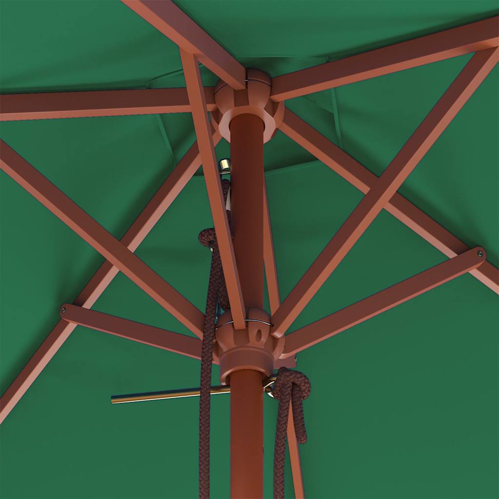 vidaXL Garden Parasol | Green | Fabric, Laminated bamboo, Hardwood | 150x200 cm