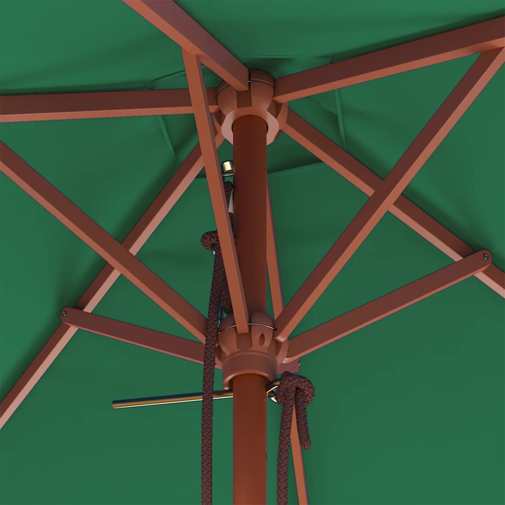 vidaXL Garden Parasol | Green | Fabric, Laminated bamboo, Hardwood | 150x200 cm