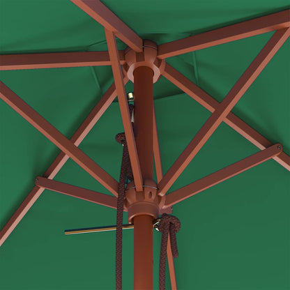 vidaXL Garden Parasol | Green | Fabric, Laminated bamboo, Hardwood | 150x200 cm