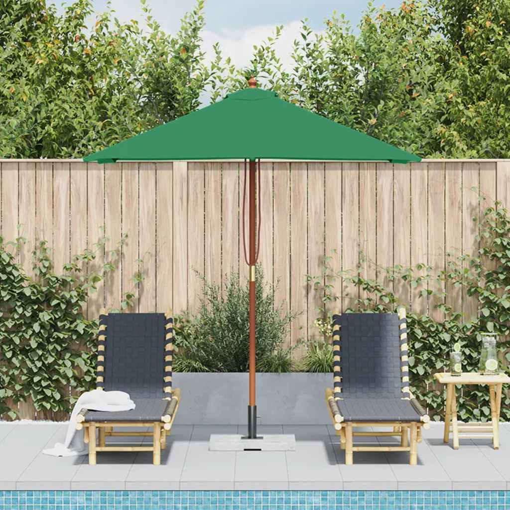 vidaXL Garden Parasol | Green | Fabric, Laminated bamboo, Hardwood | 150x200 cm