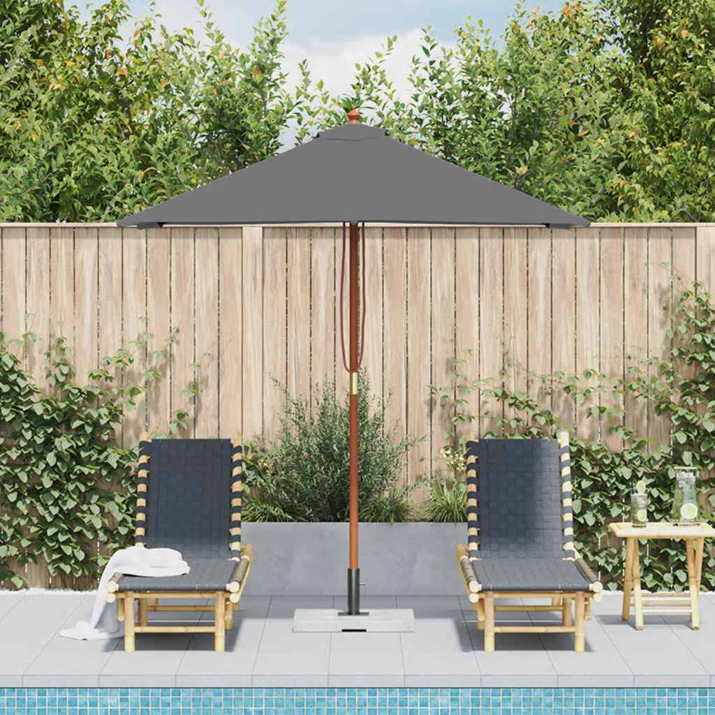 vidaXL Garden Parasol | Anthracite | Polyester, Laminated bamboo, Hardwood