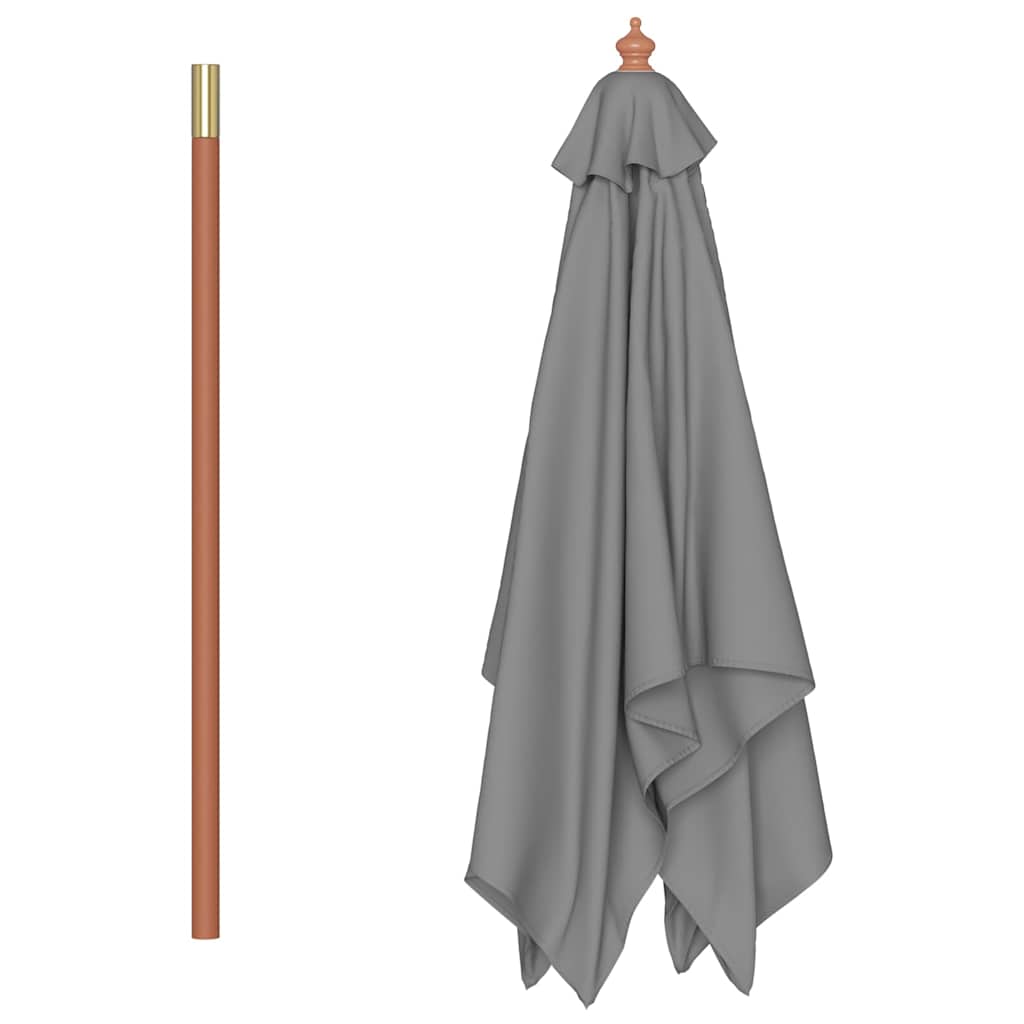 vidaXL Garden Parasol | Anthracite | Polyester, Laminated bamboo, Hardwood