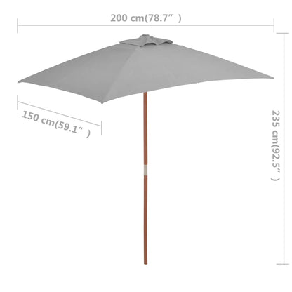 vidaXL Garden Parasol | Anthracite | Polyester, Laminated bamboo, Hardwood
