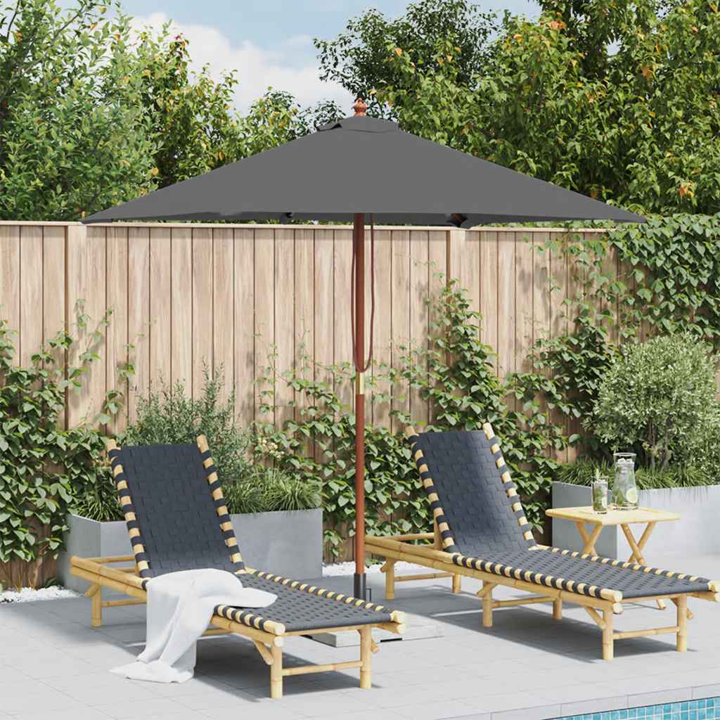 vidaXL Garden Parasol | Anthracite | Polyester, Laminated bamboo, Hardwood