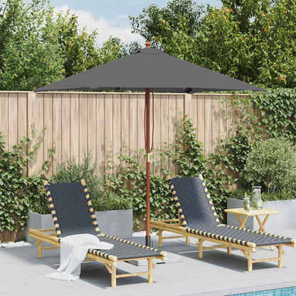 vidaXL Garden Parasol | Anthracite | Polyester, Laminated bamboo, Hardwood