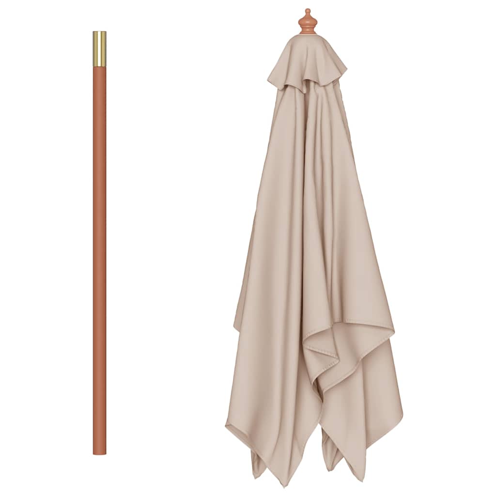 vidaXL Garden Parasol | Taupe | Laminated bamboo and hardwood, fabric