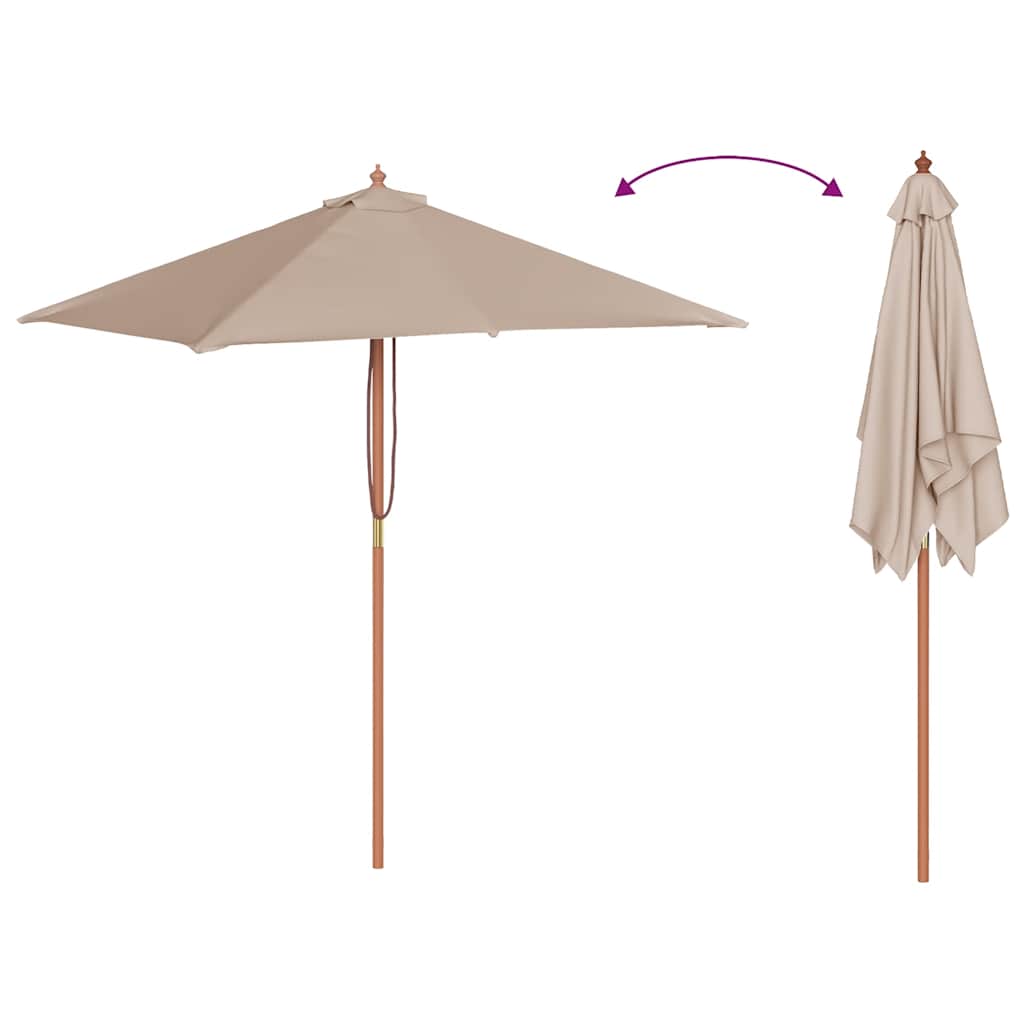 vidaXL Garden Parasol | Taupe | Laminated bamboo and hardwood, fabric