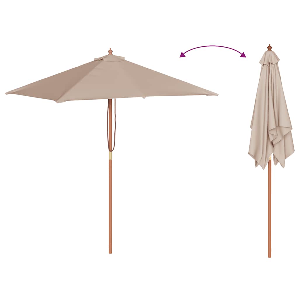 44536 vidaXL Outdoor Parasol with Wooden Pole 150x200 cm Taupe