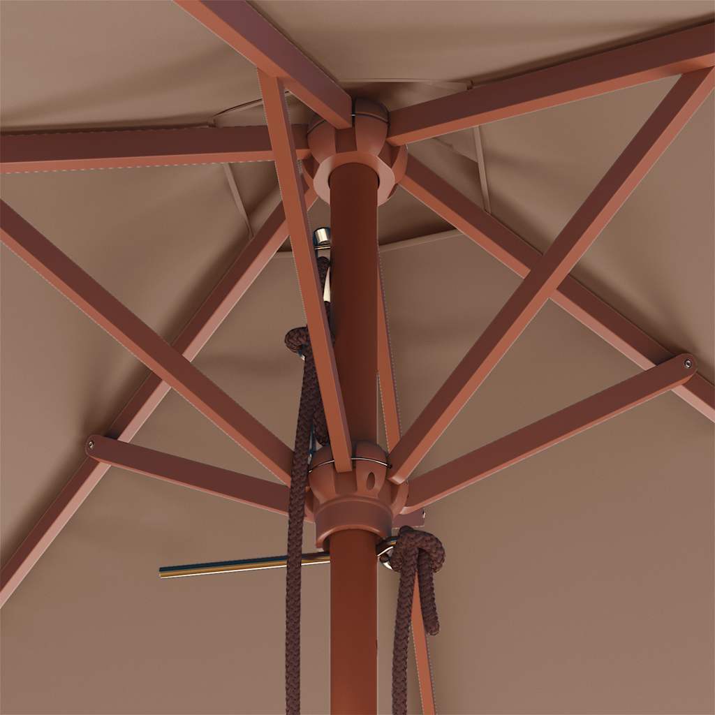 vidaXL Garden Parasol | Taupe | Laminated bamboo and hardwood, fabric