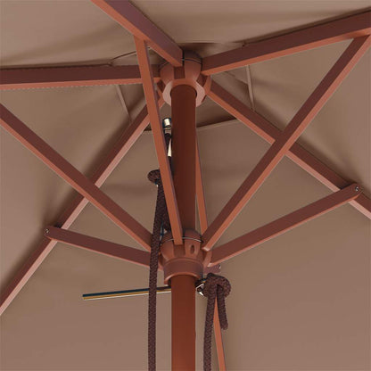 vidaXL Garden Parasol | Taupe | Laminated bamboo and hardwood, fabric