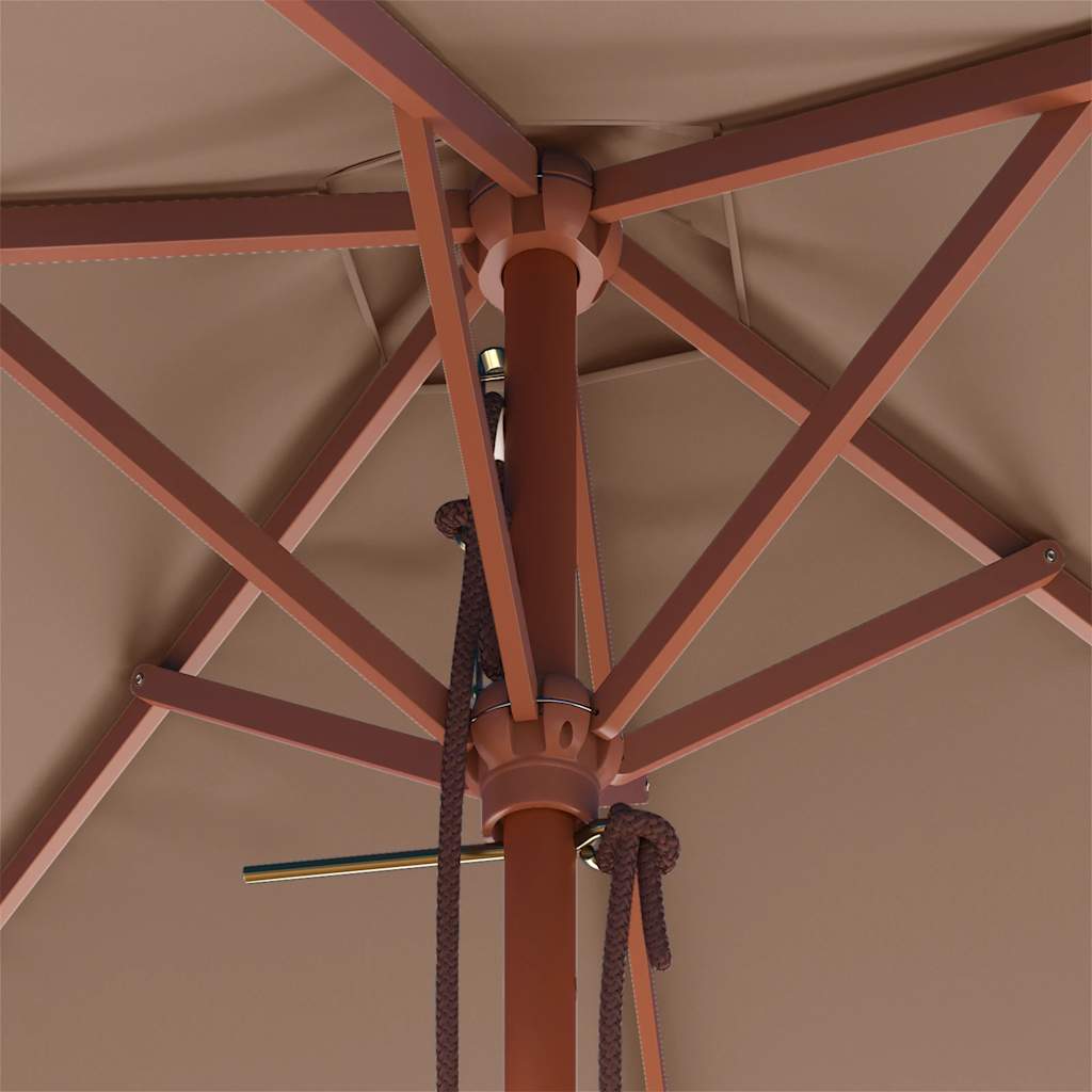44536 vidaXL Outdoor Parasol with Wooden Pole 150x200 cm Taupe